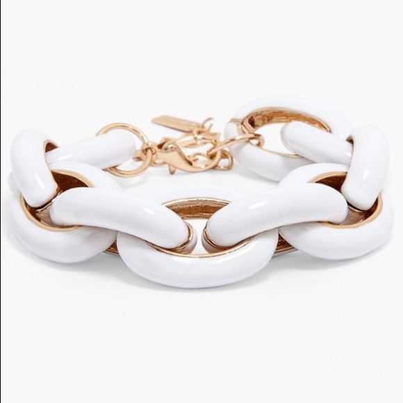 WHITE ENAMEL LINK BRACELET - Picture 3 of 5